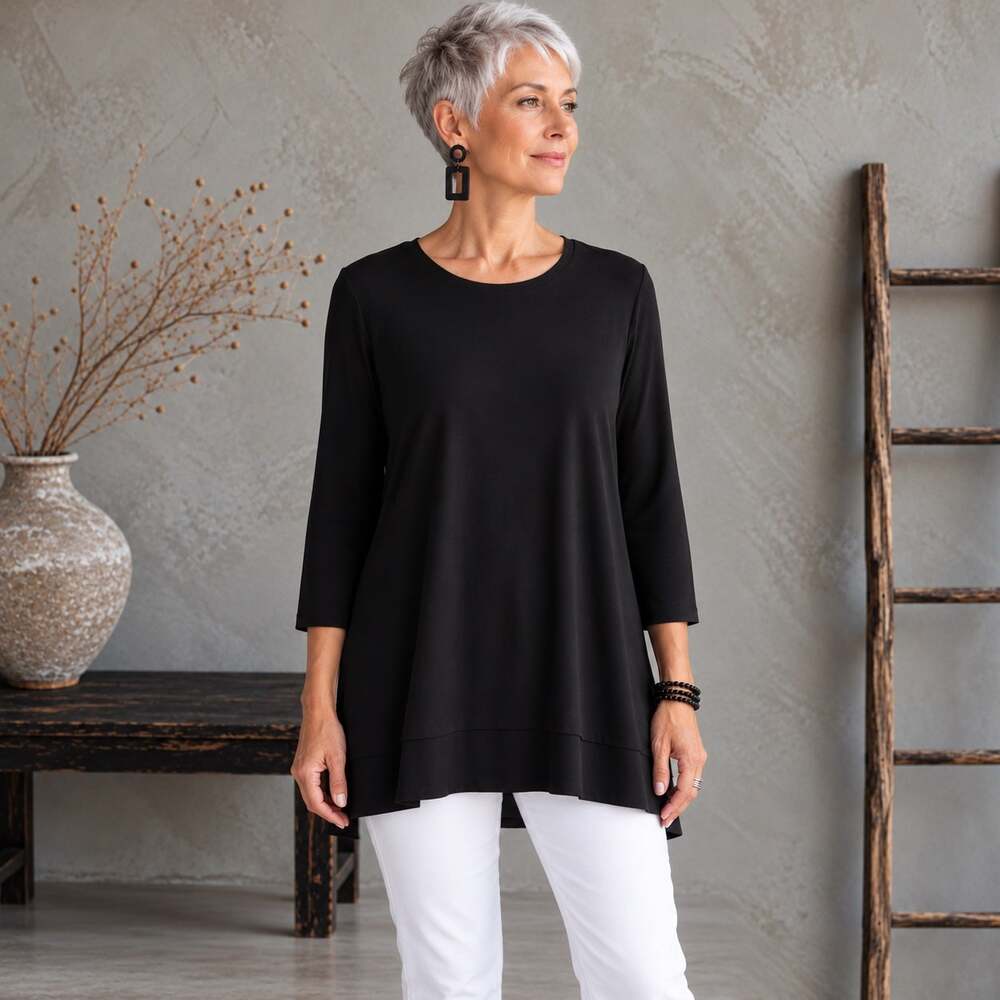 Ic by Connie k black knit top large